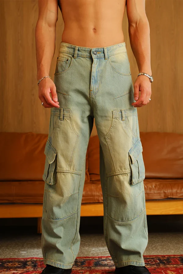 Light Wash Workwear Cargo Jeans
